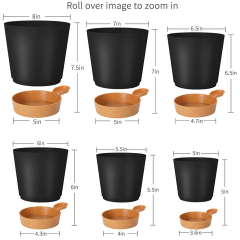GARDIFE self-watering pot 6-5-inch with drainage and clear water level