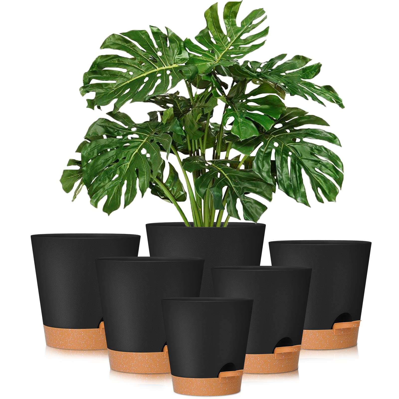 GARDIFE self-watering pot 8-inch with drainage holes and reservoir for healthier roots