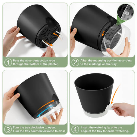 Gardife 6-5-inch pot highlights built-in reservoir and even water distribution