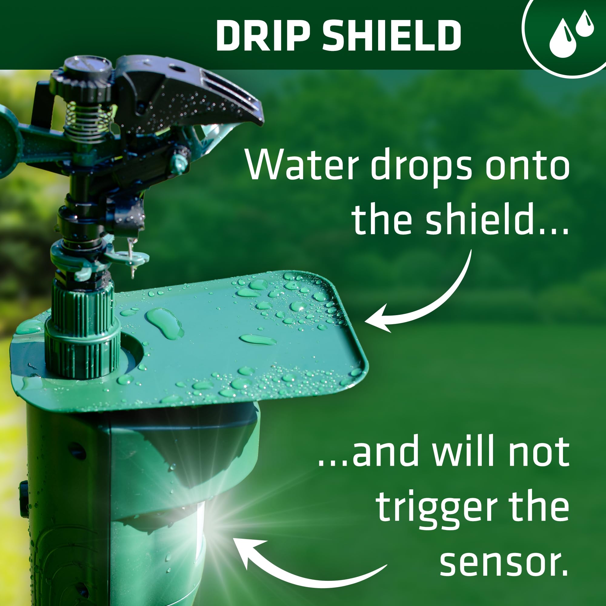 Gardigo Water Jet Animal Repellent with adjustable range protects beds and plants effectively.