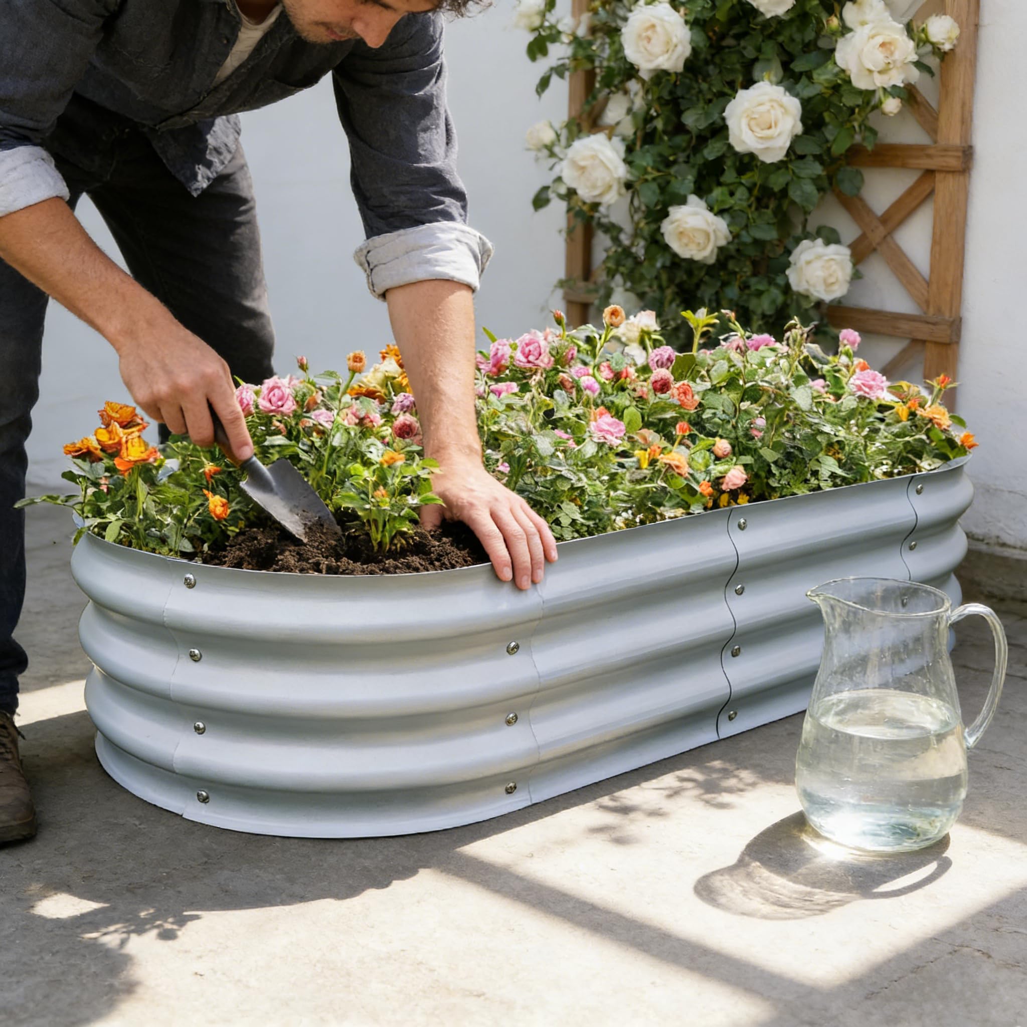 Gardmax beds with smooth oval edge design for safe handling