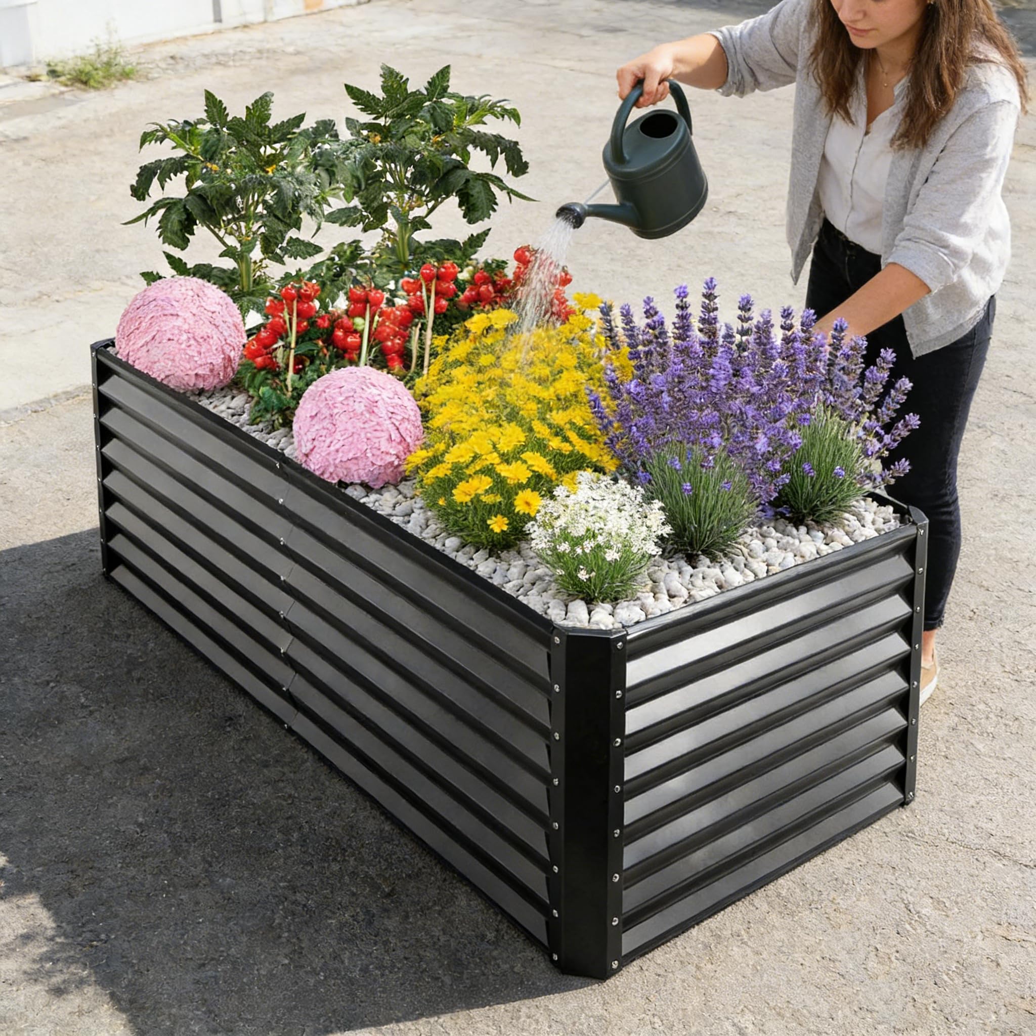 GARDMAX galvanized bed resists weather for decades.