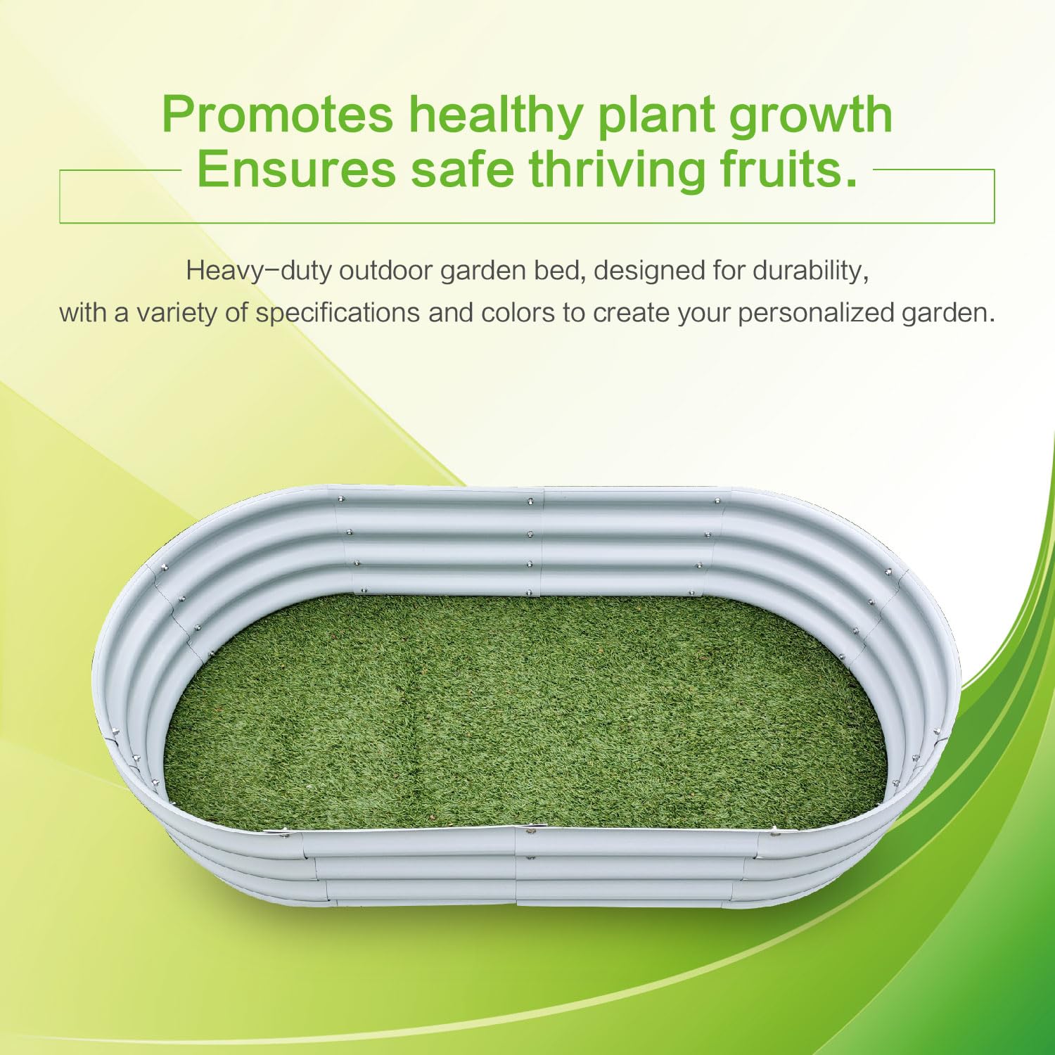 Rubber-sealed top edge on Gardmax bed for safe handling.