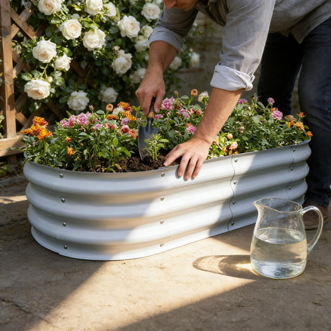 Versatile Gardmax bed suitable for herbs, vegetables, fruits, and flowers.