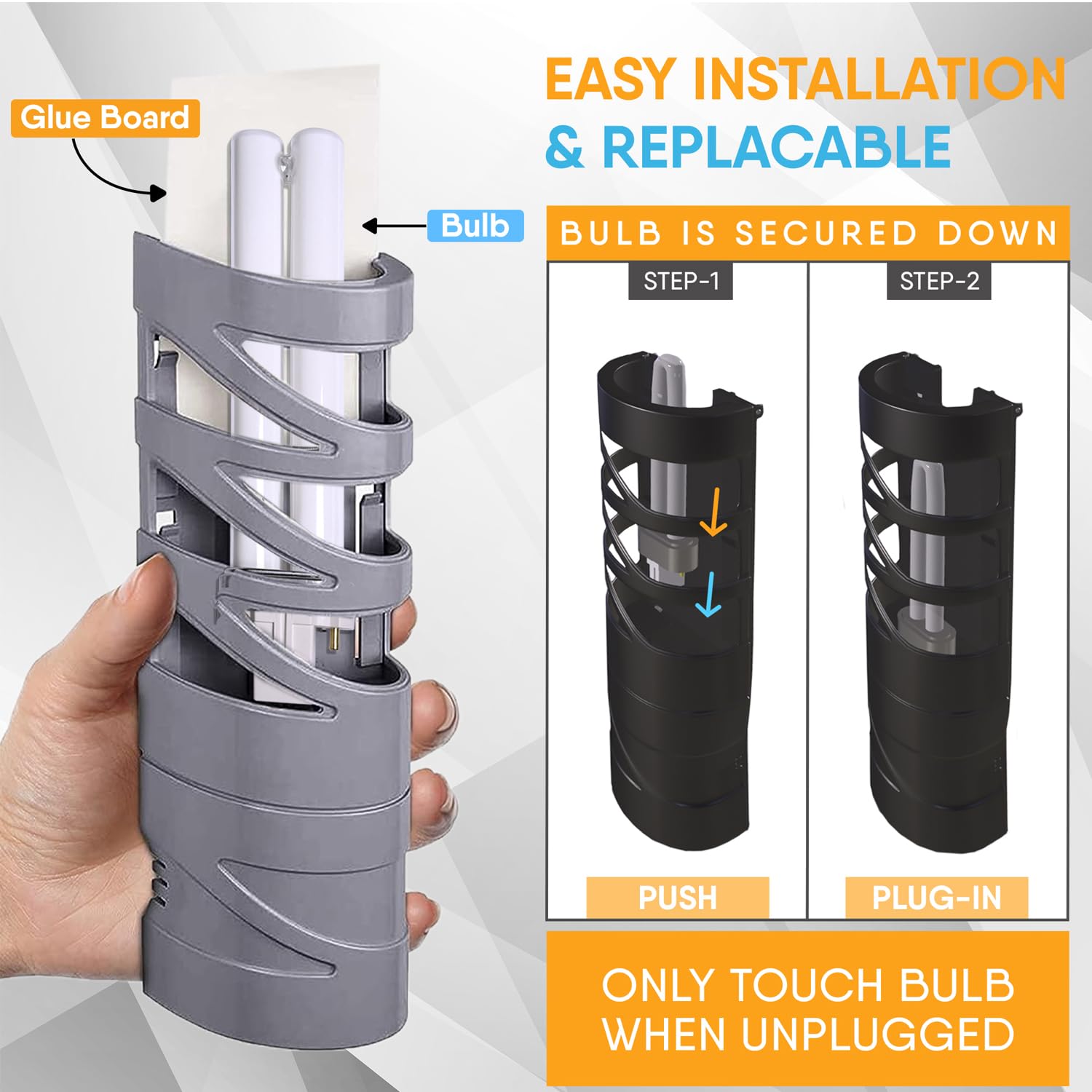 Non-zapper design provides steady indoor pest attraction without shocks.