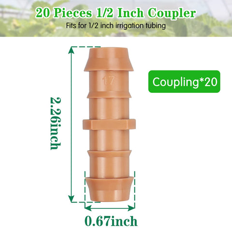 Gardrip 1-2 inch barbed coupler close-up demonstrates sturdy design for leak-free connections.