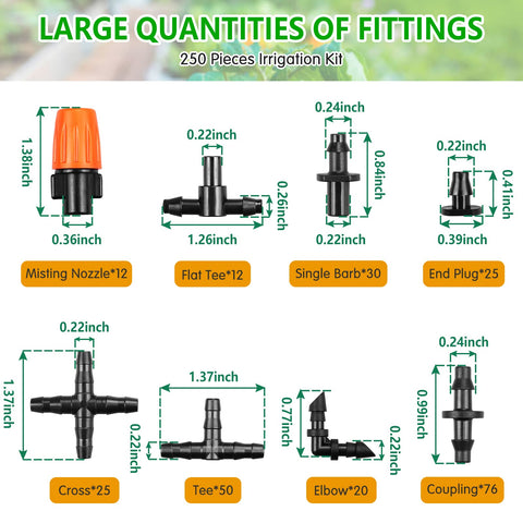 Gardrip 1/4-inch barbed connectors for reliable leak-free connections.