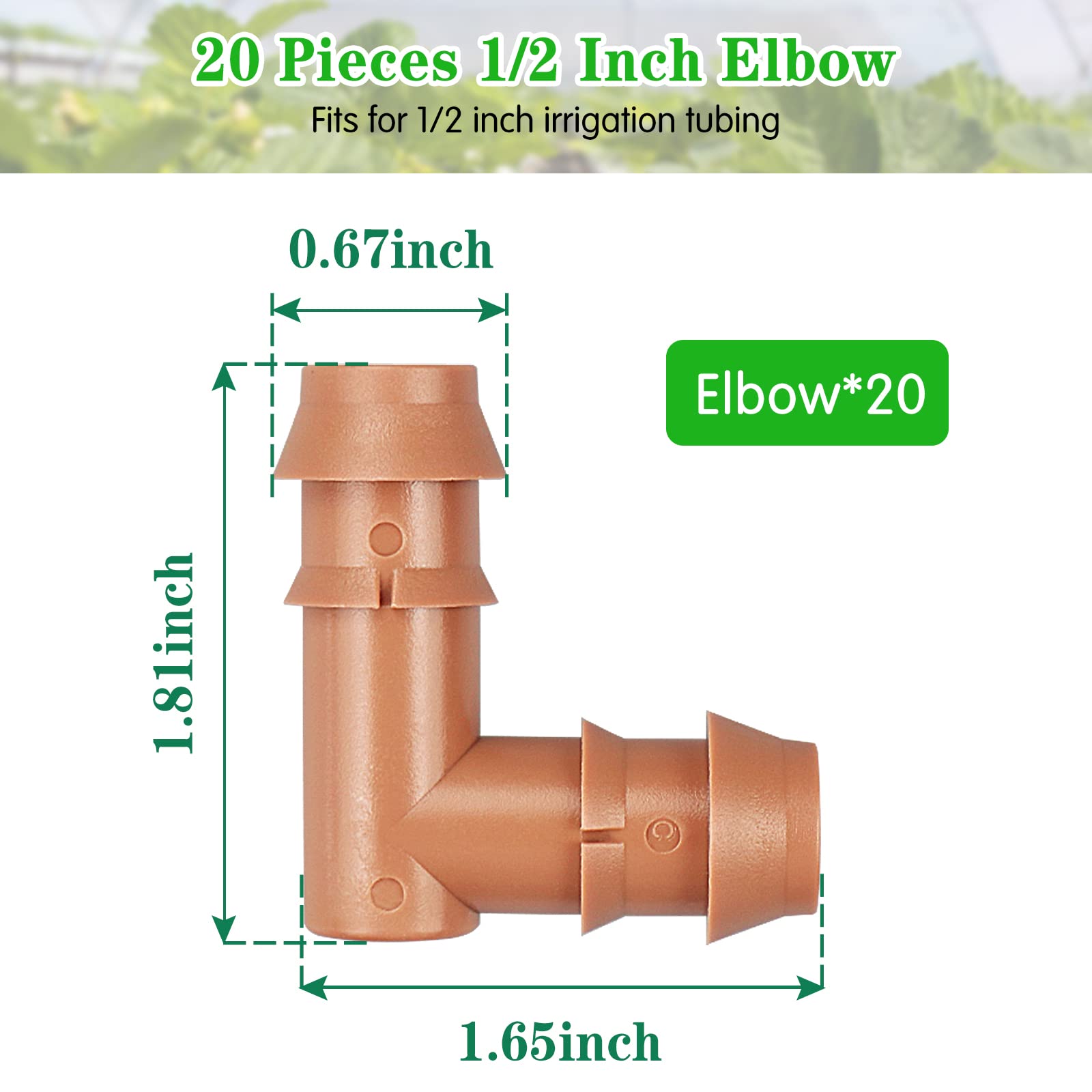 Gardrip barbed elbow halfinch drip creates secure, leak-resistant tubing connections
