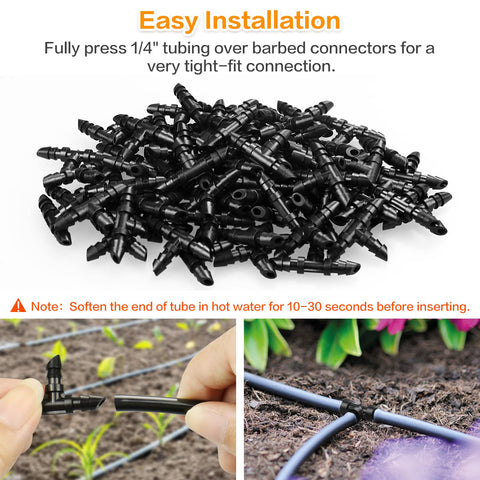 Gardrip easy-install tee fittings for tool-free, secure connections