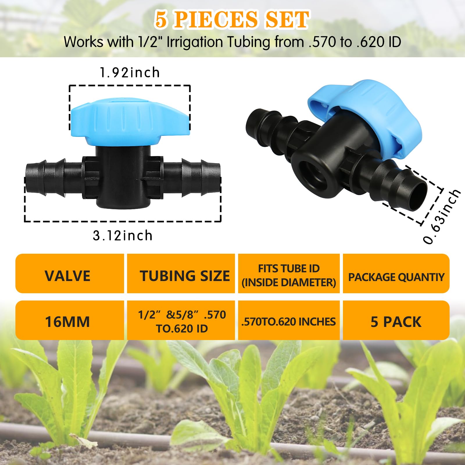 Gardrip half-inch barbed end attachment ensures secure tubing connection.