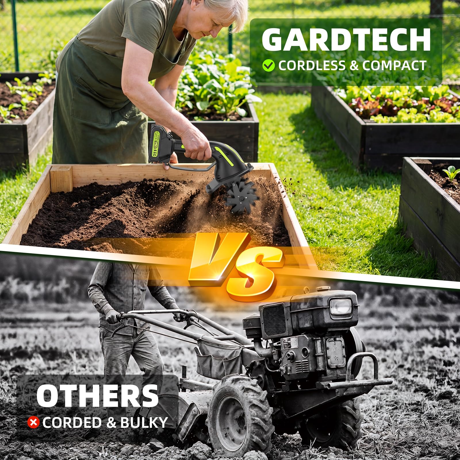 Gardtech safety switch and debris guard support controlled operation.