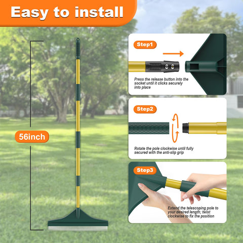Gardtech hard-wearing rake stores easily with detachable sections after use