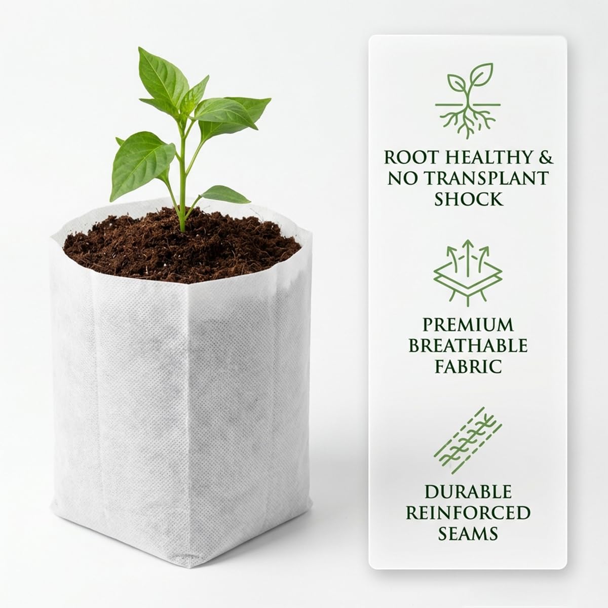 Gardtree seedling bags sturdy-seams show durable seams that resist tearing.