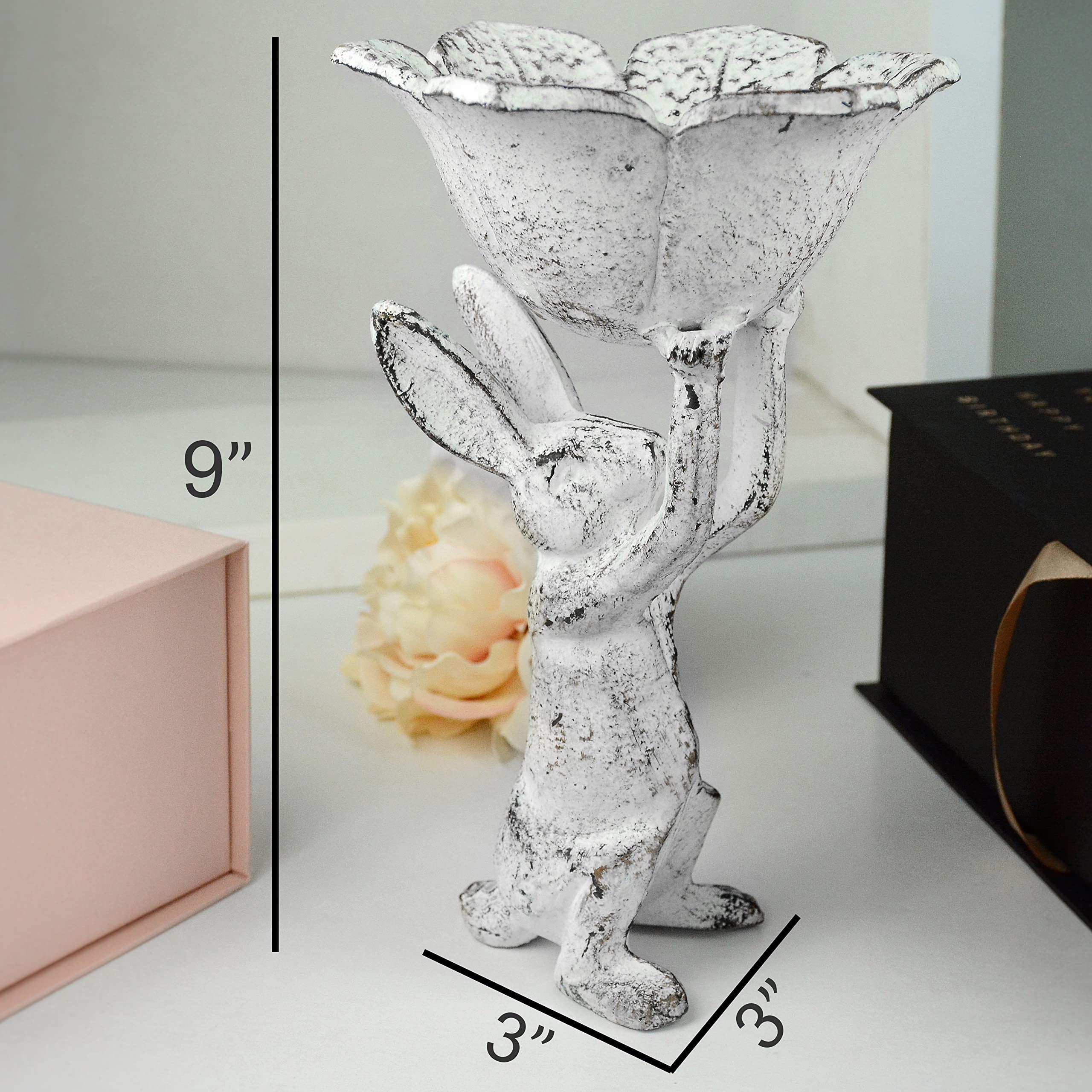 GARDY rabbit bowl planter detail with crisp edges and antique finish