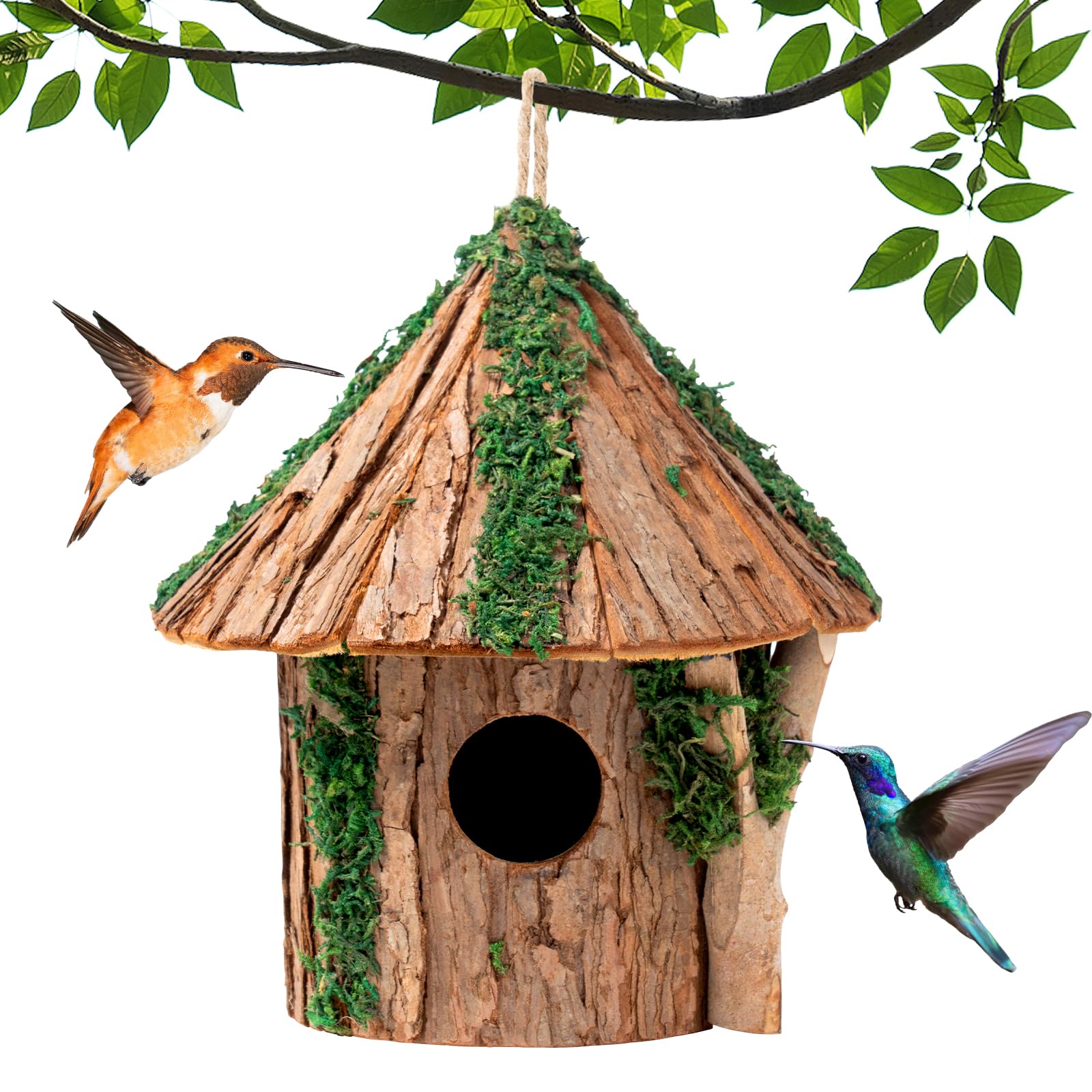 GARDYUE cedarwood bird house exterior showcases natural finish for garden aesthetics.