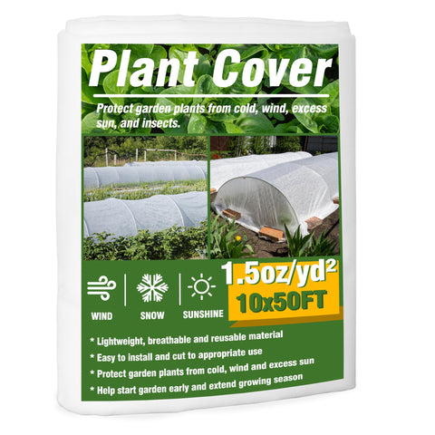 Gardzen 1.5oz frost-cover thickness for lightweight plant protection.