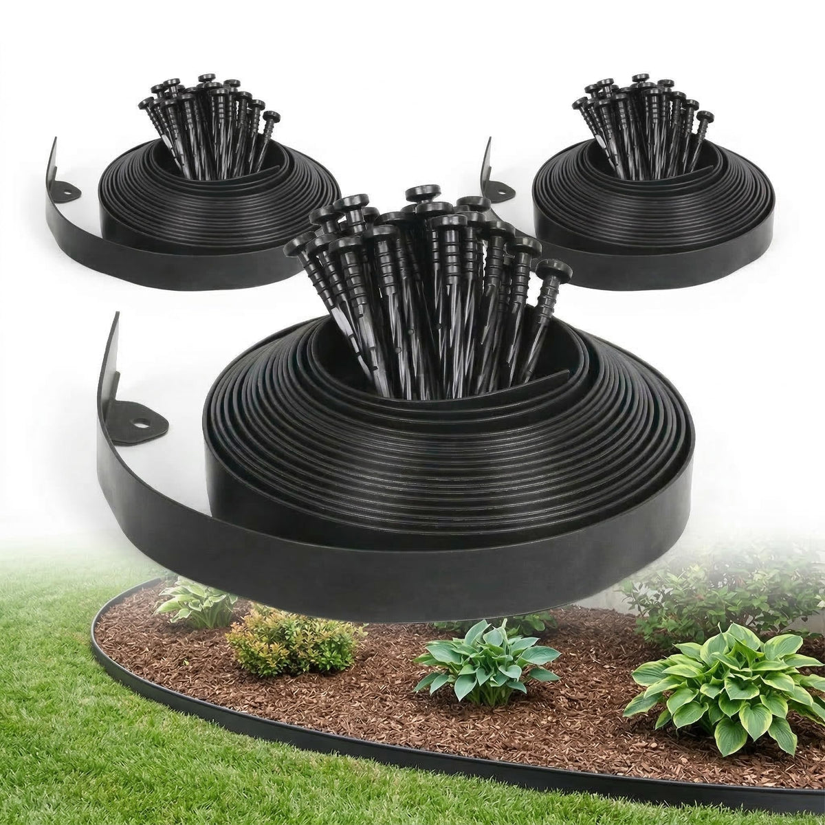 Gardzen 100ft dig-free edging kit keeps clean lawn edges