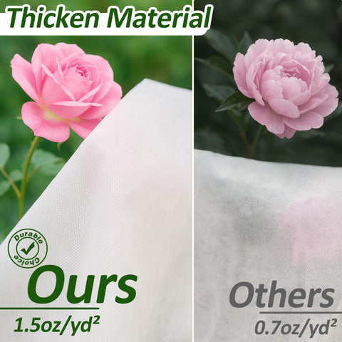 Gardzen 10x50ft floating row cover shields a large garden.