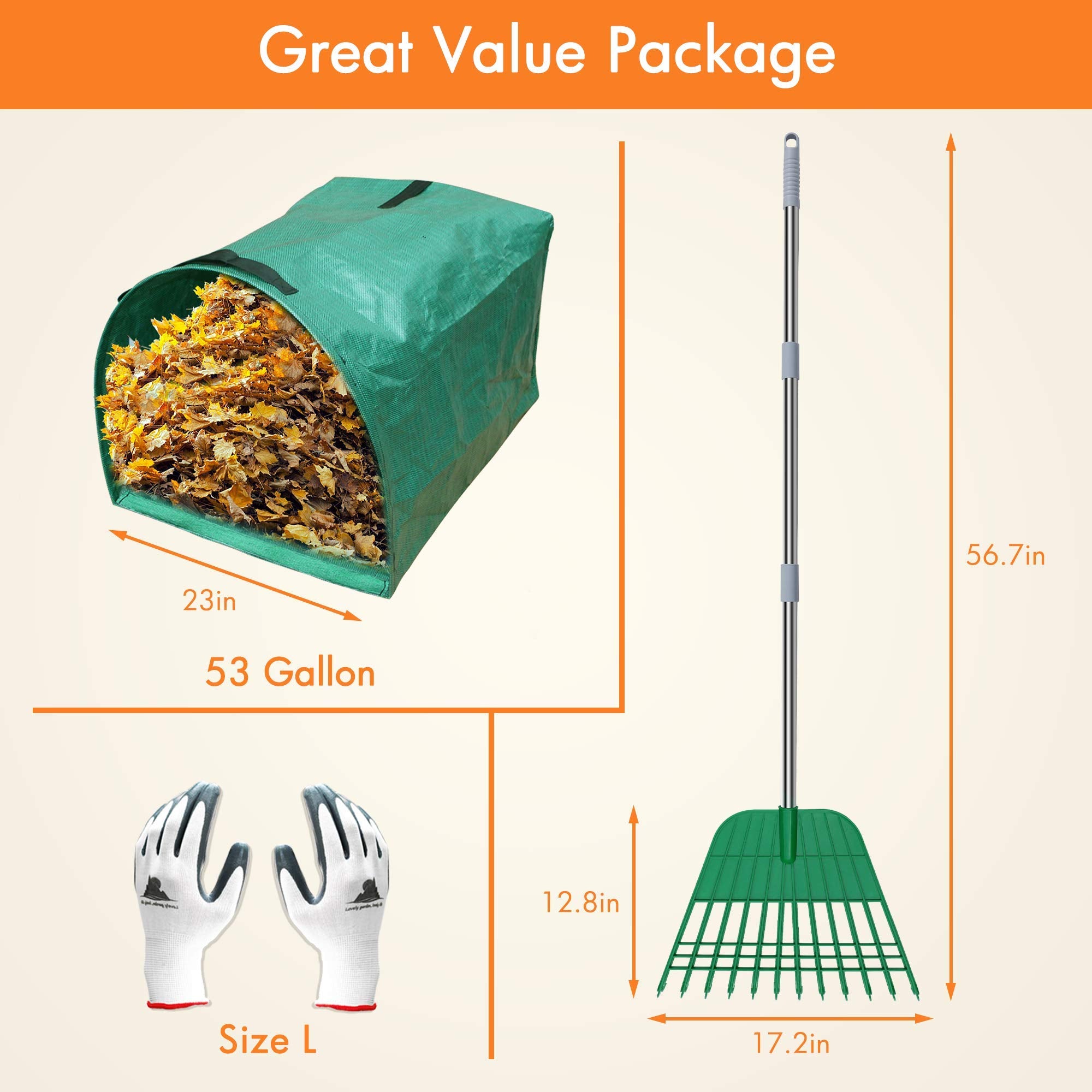 Gardzen 12-tine rake close-up showing solid tines