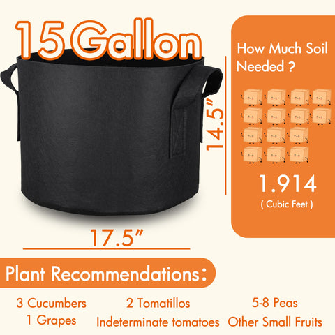 Gardzen grow bag with reinforced handles for easy transport and heavy soil.