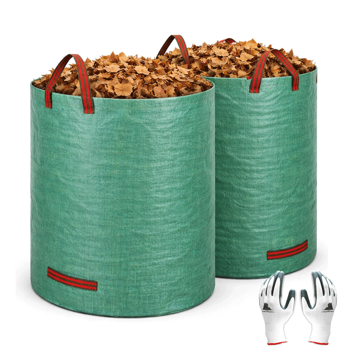Gardzen 2-pack yard waste bags folded for compact storage