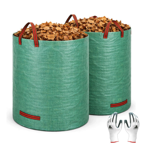 Gardzen 2-pack yard waste bags folded for compact storage