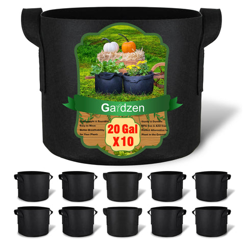 Gardzen 20-gallon grow bag close-up showing thick fabric for durable reuse.