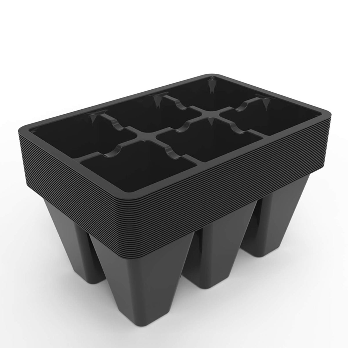 Gardzen 30-pack 6-cell seed starting tray front view, sturdy reusable design for seedlings.