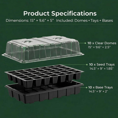 Gardzen 40-cell seed tray insert ready for germination.
