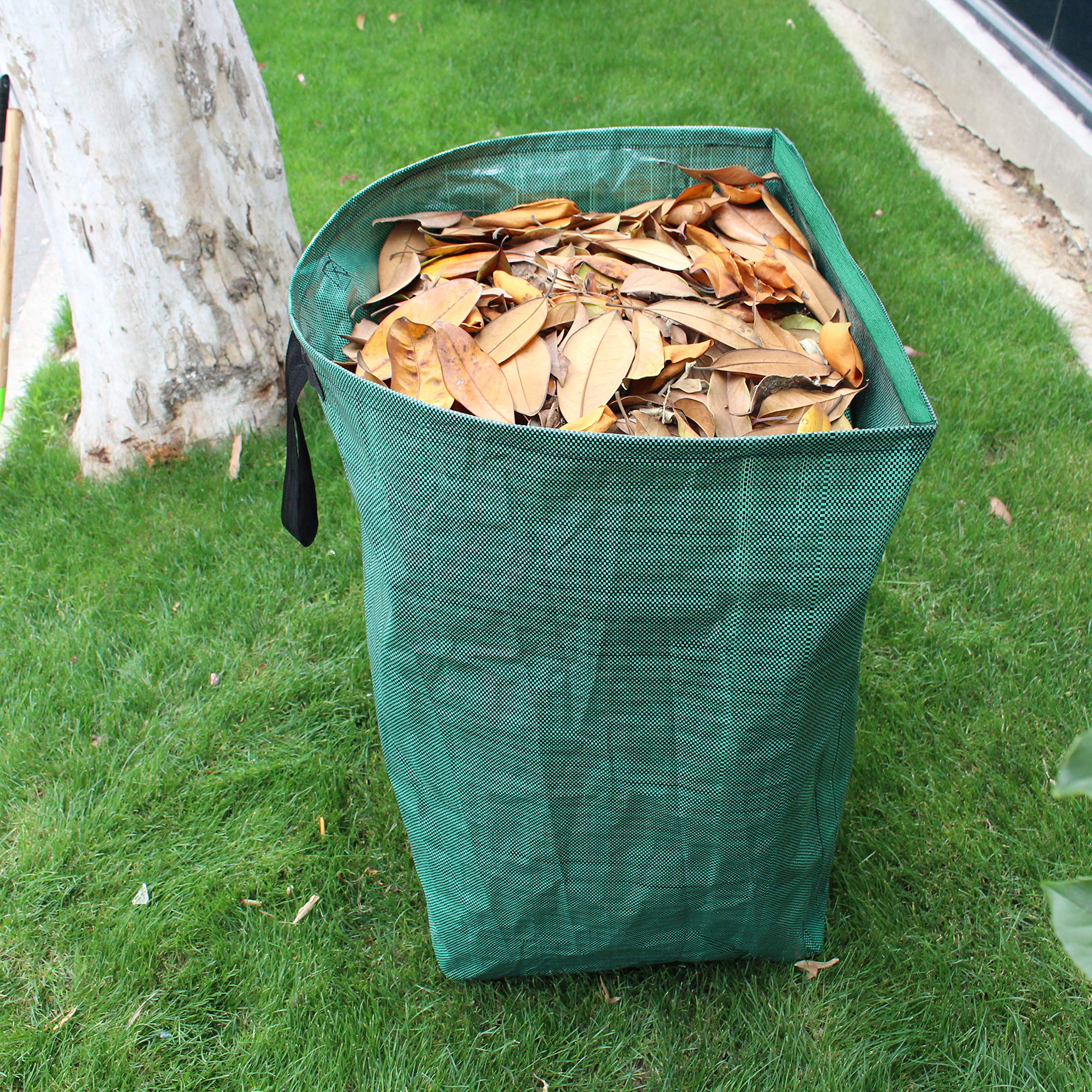 Gardzen 53-gallon leaf bag with gloves included for easier cleanup.