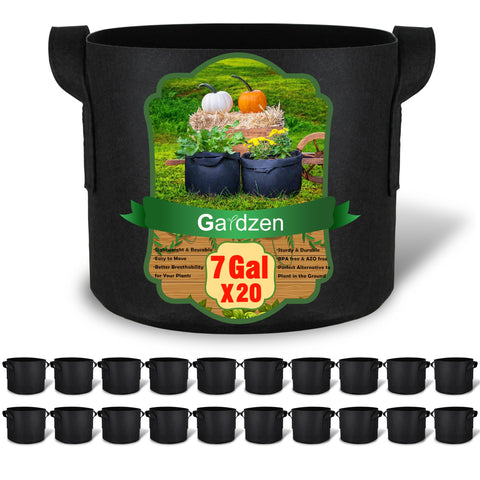 Gardzen 7-gallon grow bag with sturdy handles for easy transport.