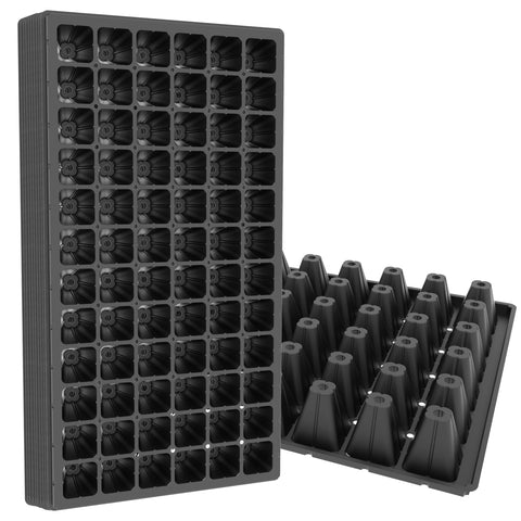 Gardzen 72-cell seed starter tray close-up highlighting deep 1.75-inch cells for strong roots.