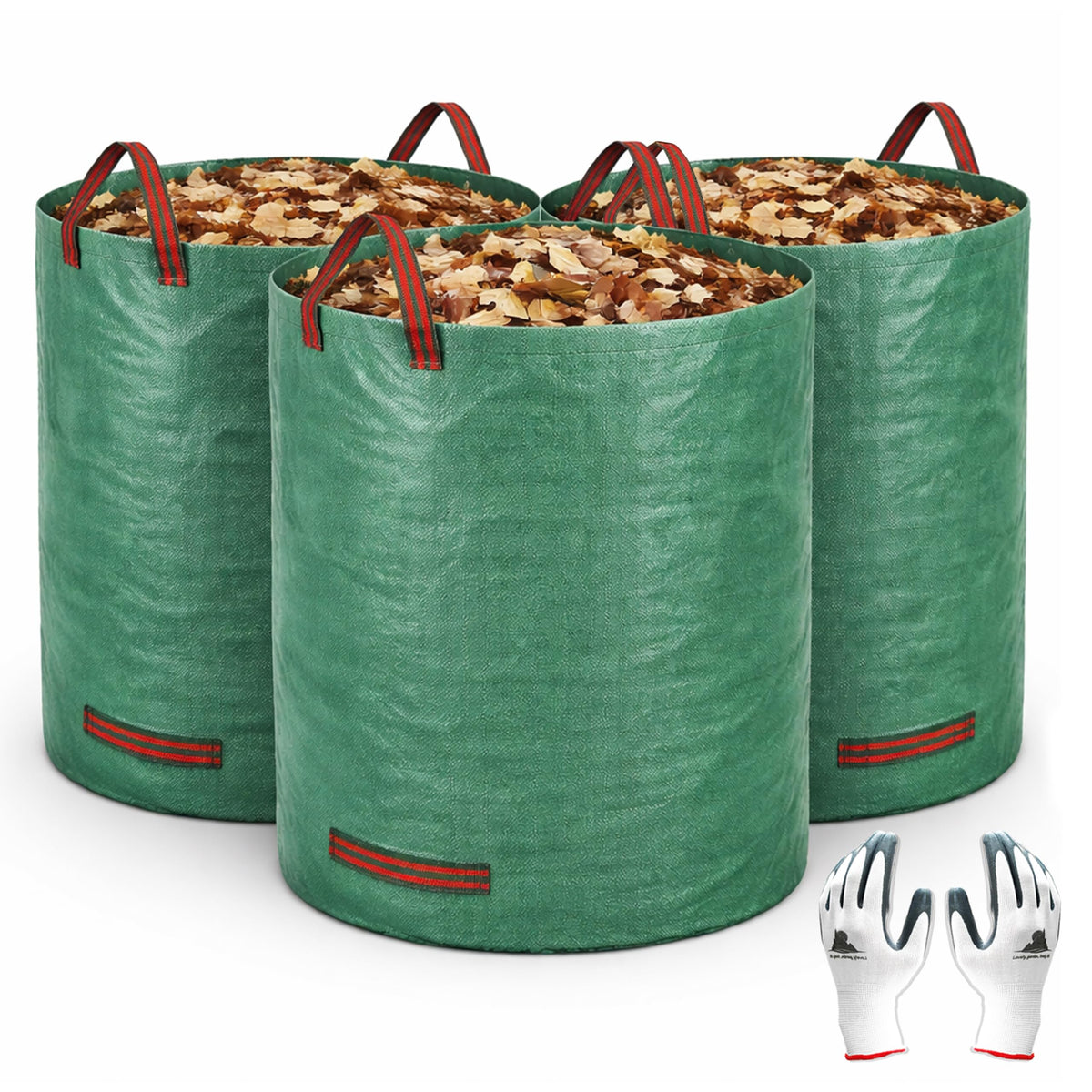Gardzen 72-gallon yard waste bags with ring stand, ideal for stable leaf collection.