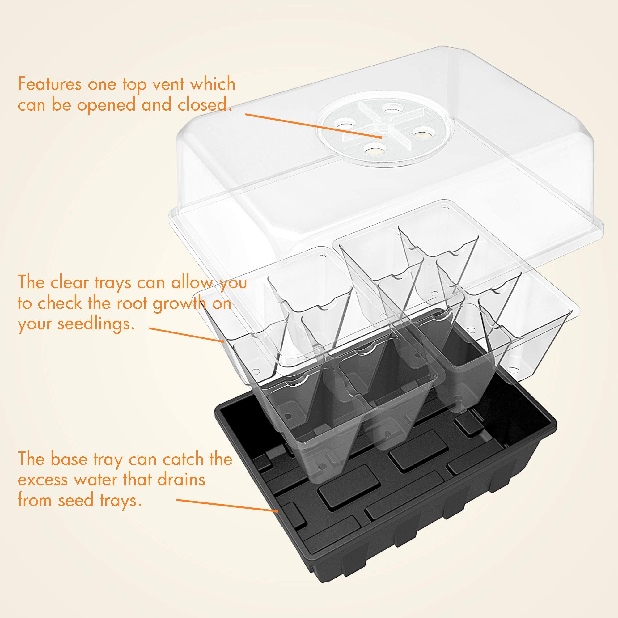 Gardzen adjustable humidity dome enables precise germination control for strong seedlings.