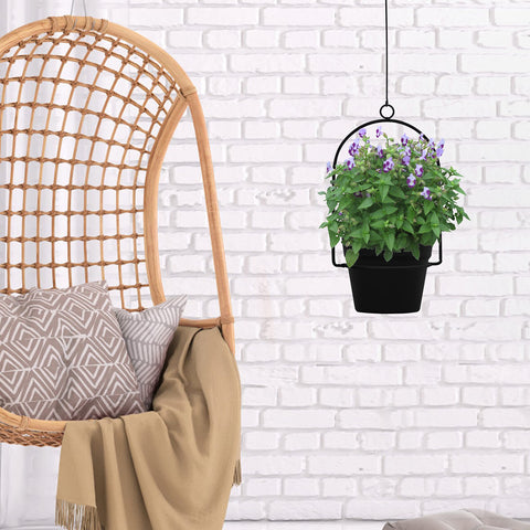 Gardzen black hanging planter for indoor and outdoor use