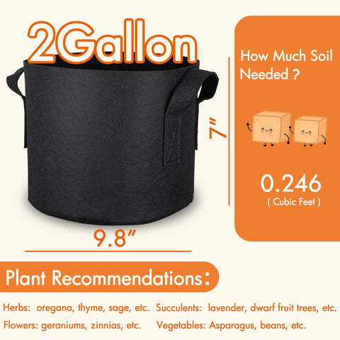 Gardzen compact 9.8-inch diameter grow bag for small spaces