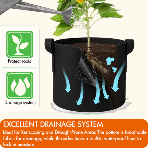 Gardzen durable fabric with strong drainage helps prevent waterlogging in vegetable gardens.