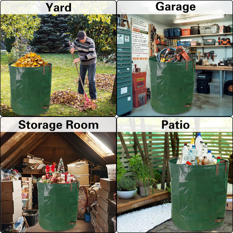 Gardzen durable 5.6oz polyethylene fabric bags resistant to tearing during cleanup.