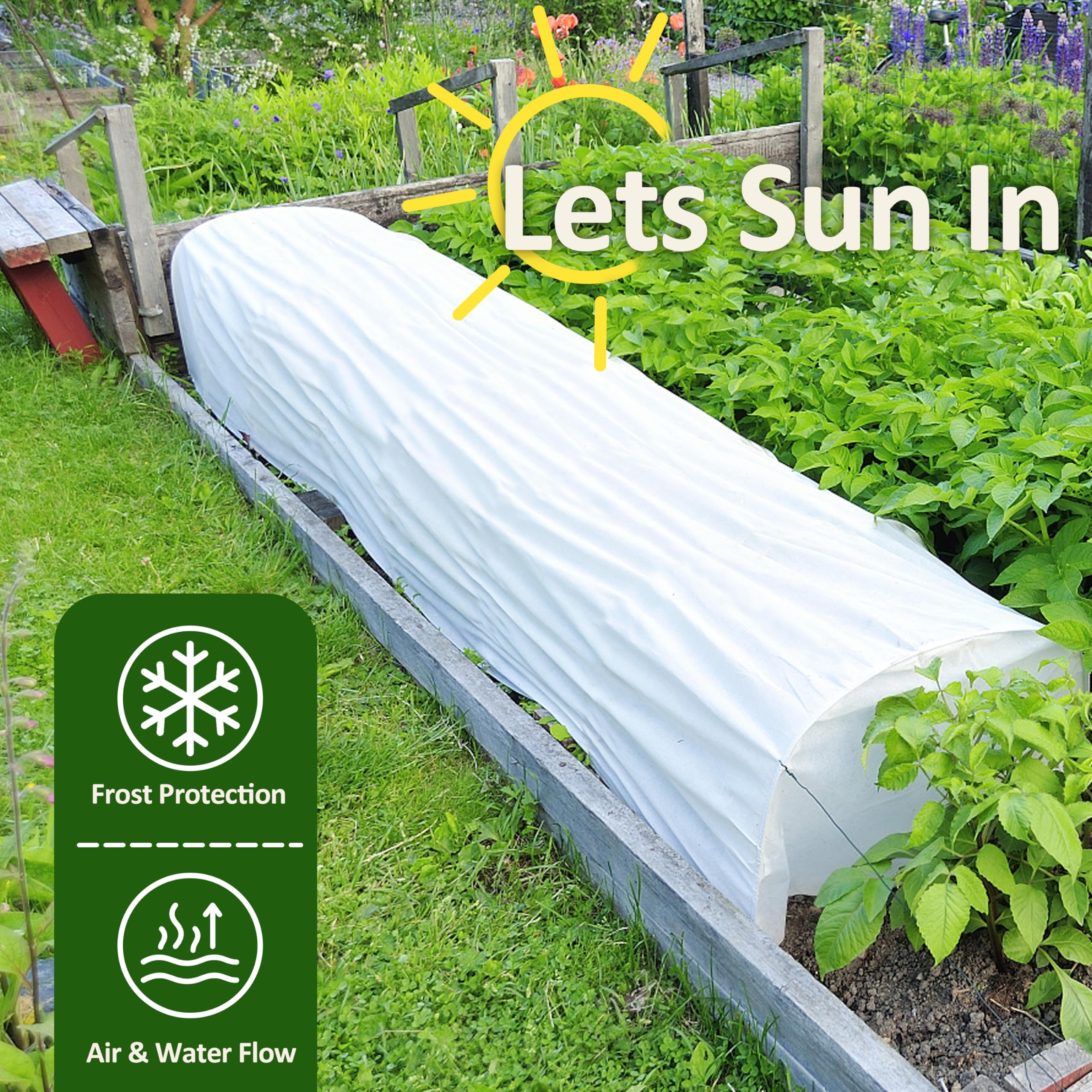 Gardzen easy-install frost cover simplifies protecting beds and containers.