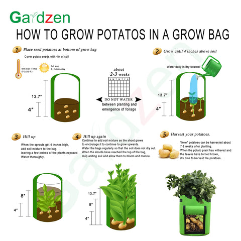Gardzen grow bags fold flat for compact off-season storage.