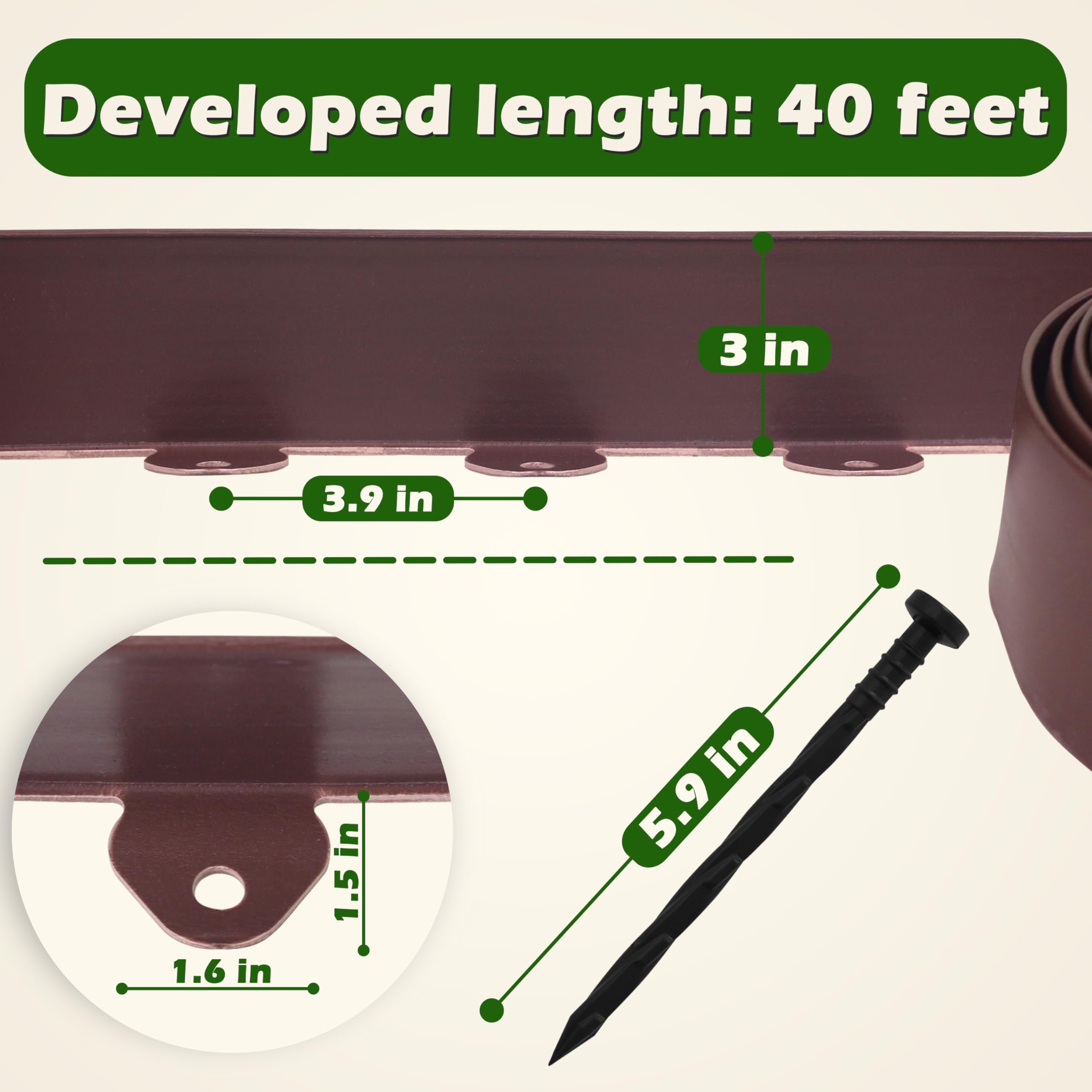Gardzen edging stakes secure the border for a sturdy no-dig install