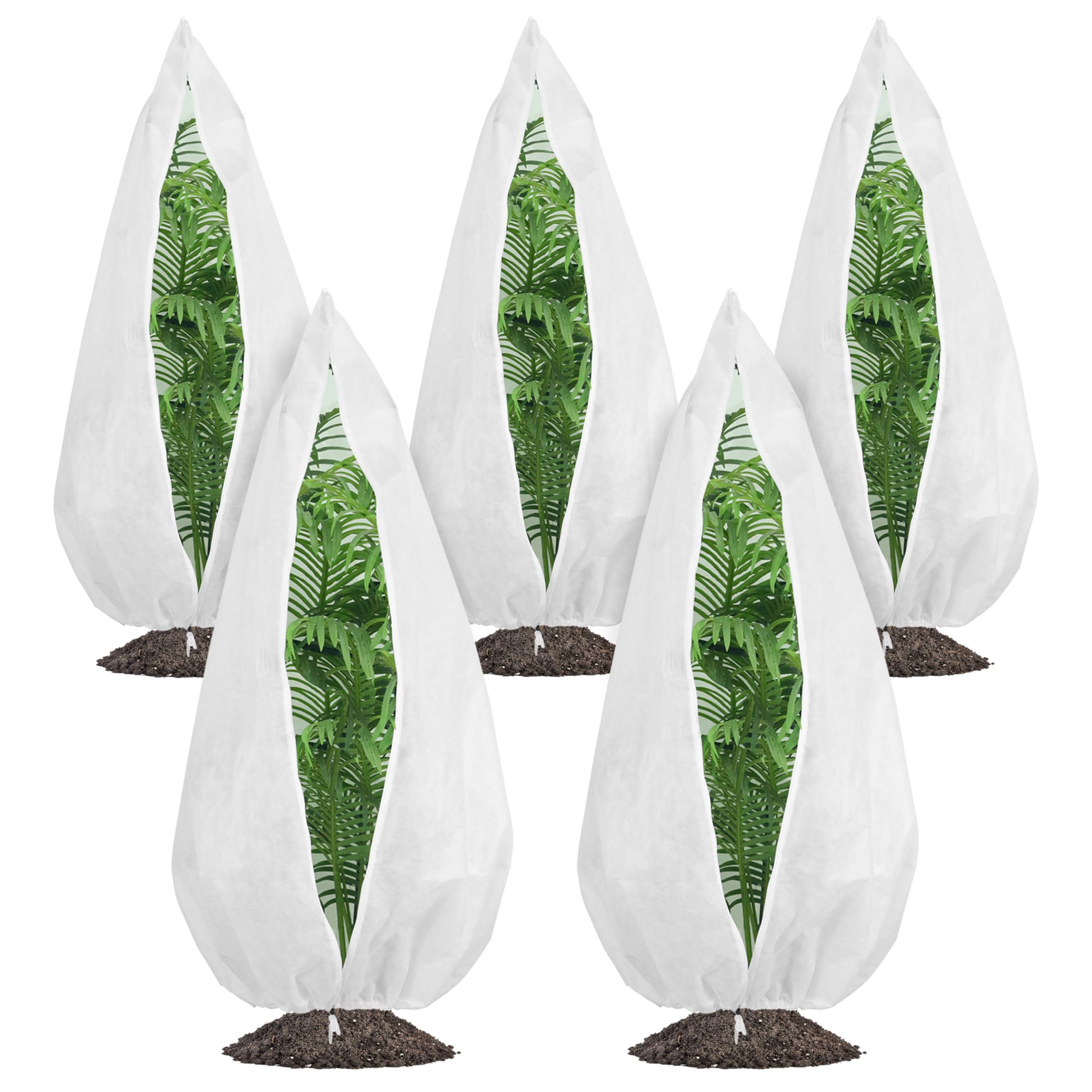 Gardzen 72-inch plant cover shields outdoor plants from frost while allowing light.