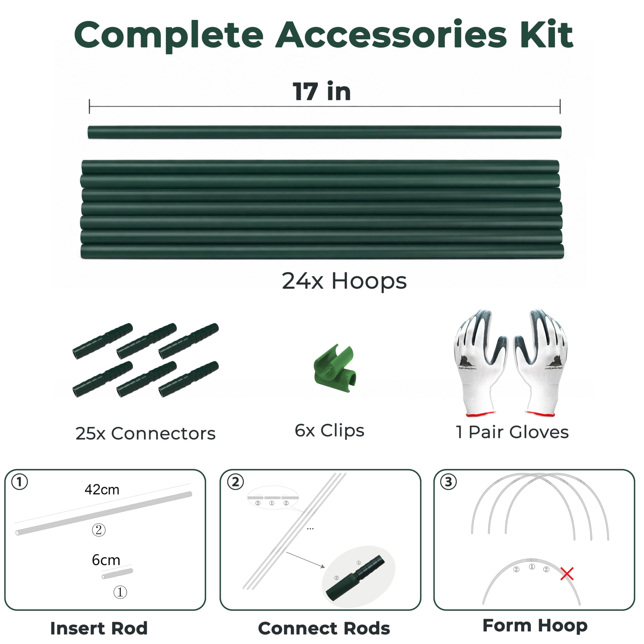 Gardzen hoops compatible with frost blankets to extend the season.