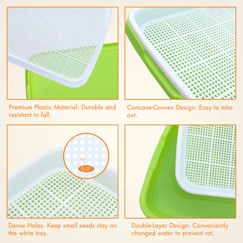 Gardzen green water reservoir tray keeps moisture steady for steady germination.