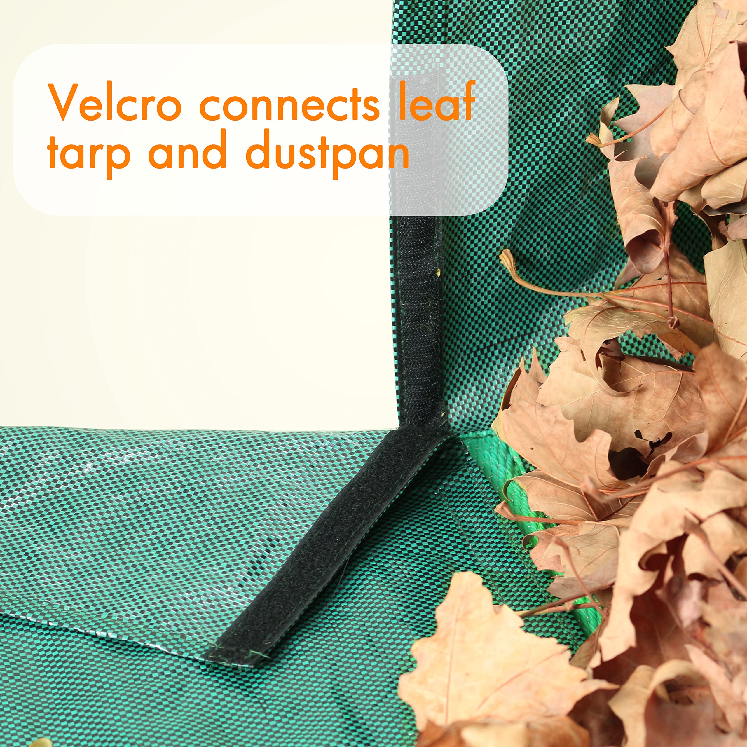 Gardzen ground nails securing tarp ensures stable, mess-free raking