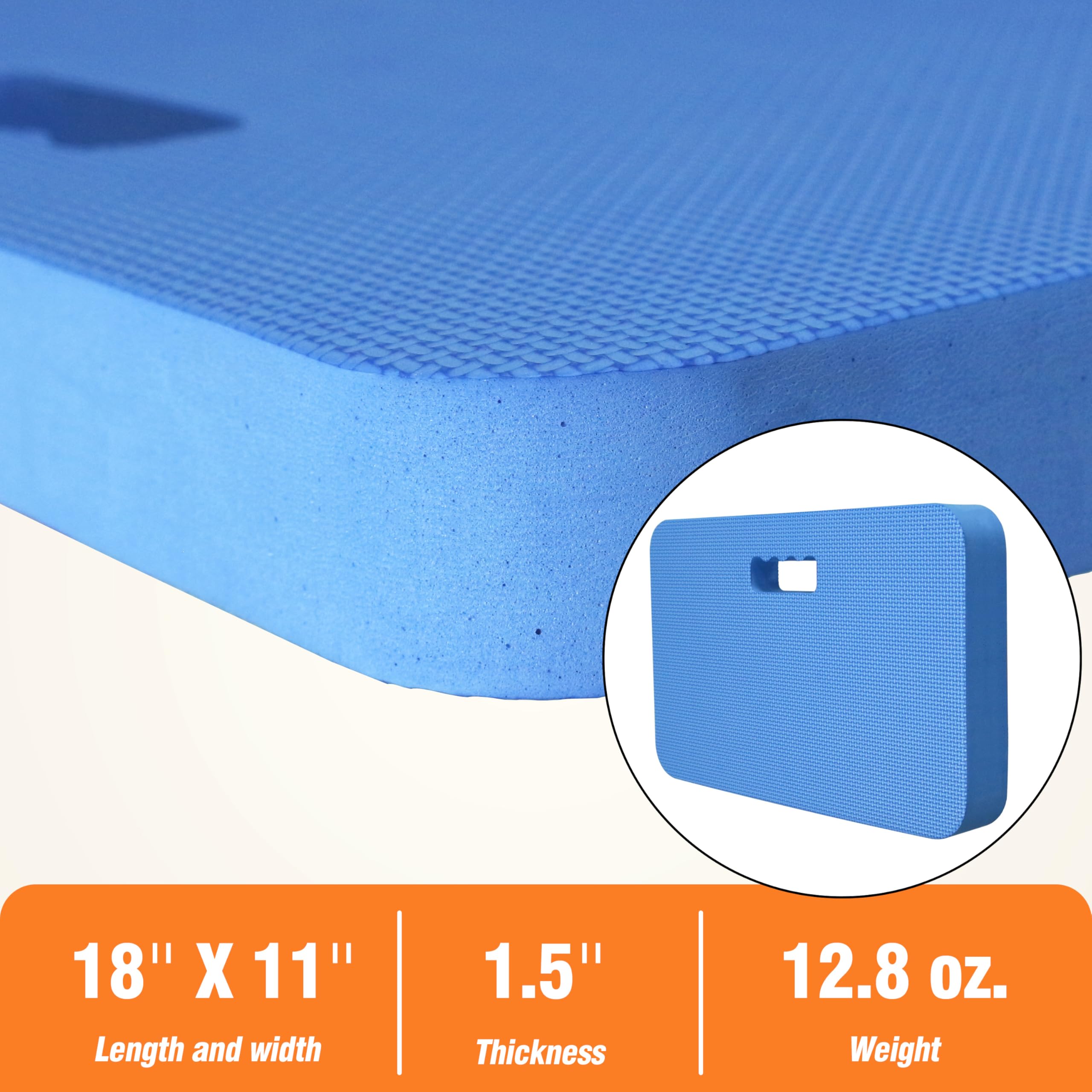 Gardzen kneeling pad in garden setup showing 18x11 size for knee relief