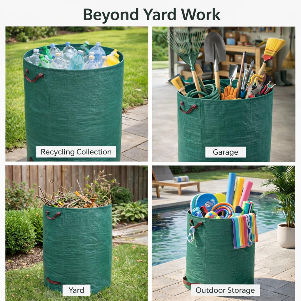 Gardzen large-capacity yard bags accommodate leaves, branches, and grass clippings effortlessly.
