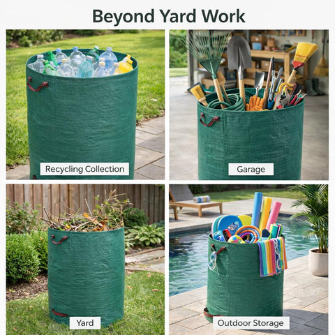 Gardzen large-capacity yard bags accommodate leaves, branches, and grass clippings effortlessly.