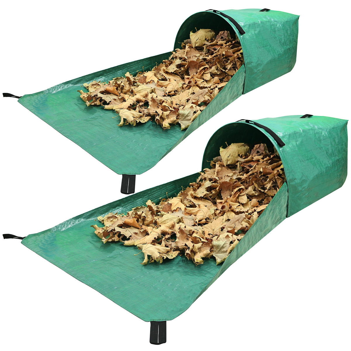 Gardzen large yard dustpan bag open mat ready for quick leaf pickup