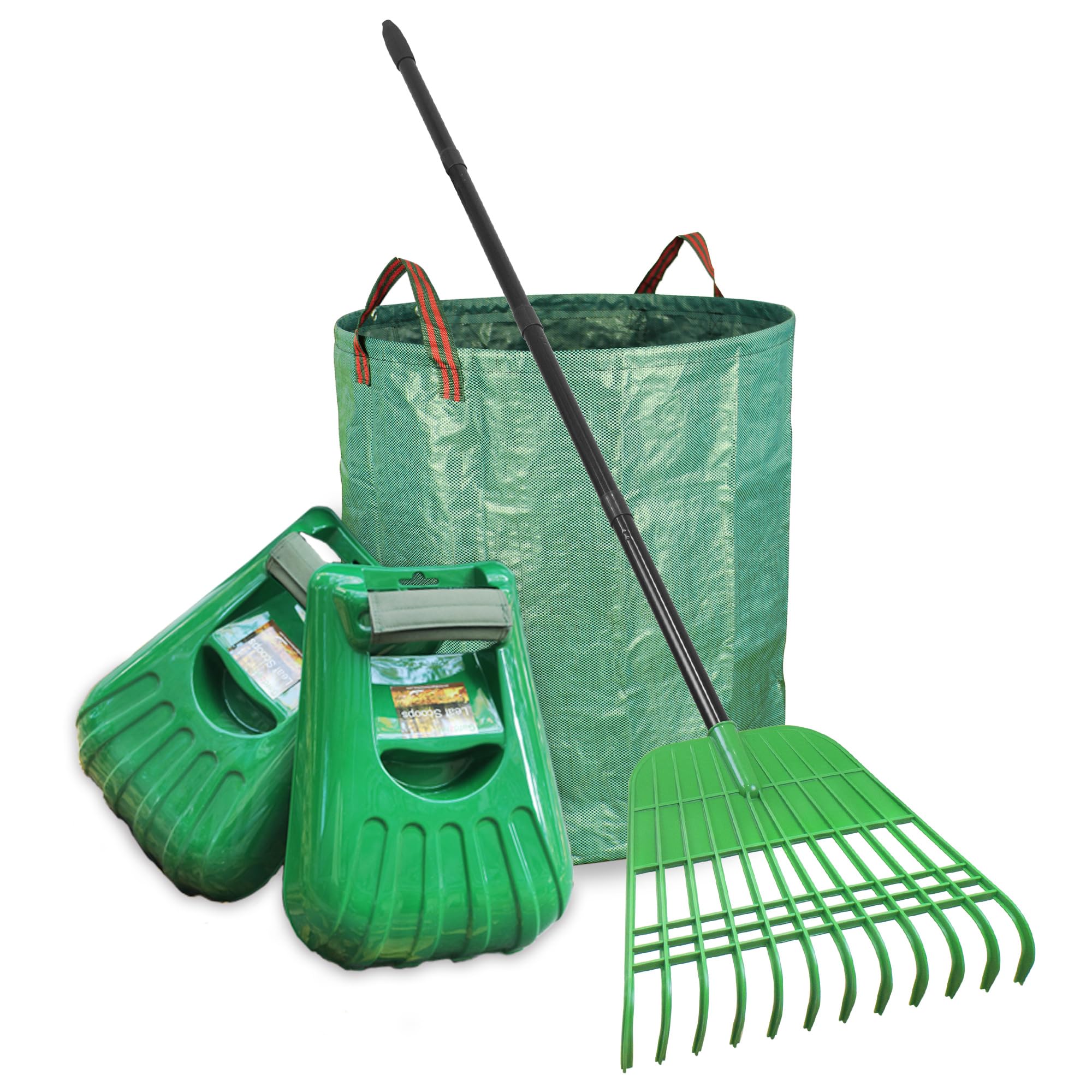 Gardzen leaf rake with a 67-inch adjustable handle for efficient yard cleanup.